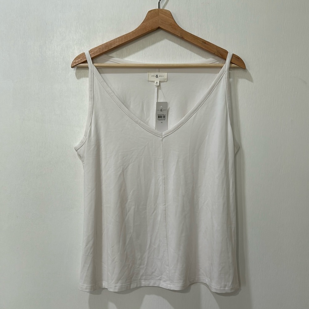 LOU & GREY WOMENS SLEEVELESS TOP WHITE Sz MD NEW - Picture 1 of 6